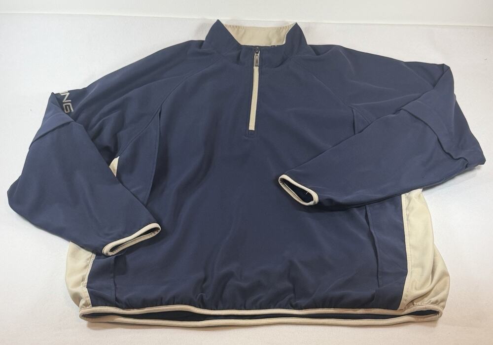 PING Collection Men’s XL Golf Windbreaker Pullover Navy 1/4 Zip Colorblock